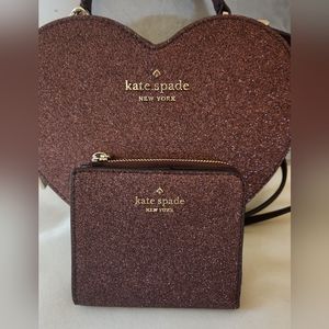 NWT Glitter Heart handbag and wallet bundle